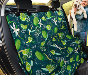Lime Ice Flower Pattern Dog Car Seat Covers