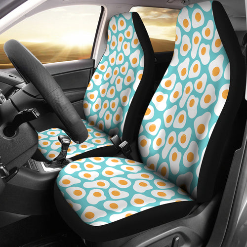 Fried Eggs Pattern Print Design 04 Universal Fit Car Seat Covers