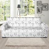 Bull Terrier Pattern Print Design 02 Sofa Slipcover