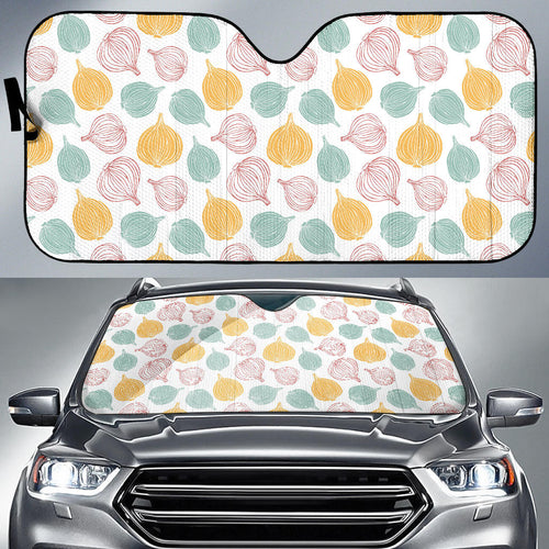 Colorful Onions White Background Car Sun Shade