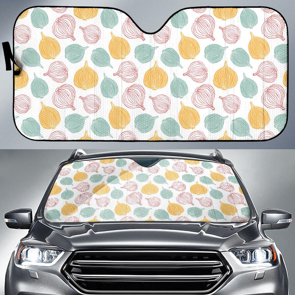 Colorful Onions White Background Car Sun Shade