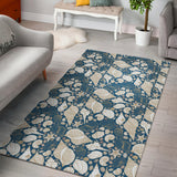 Shell Polynesian Tribal Design Pattern Area Rug