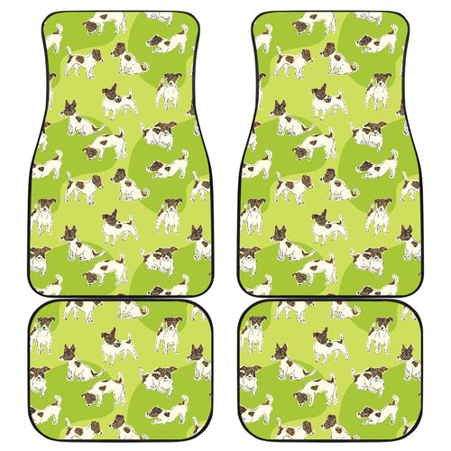 Jack Russel Pattern Print Design 01 Front and Back Car Mats
