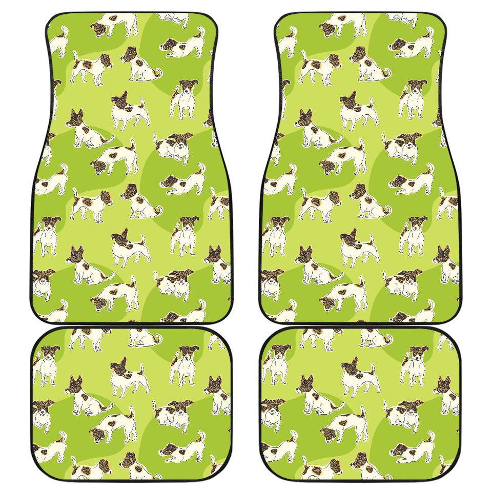 Jack Russel Pattern Print Design 01 Front and Back Car Mats