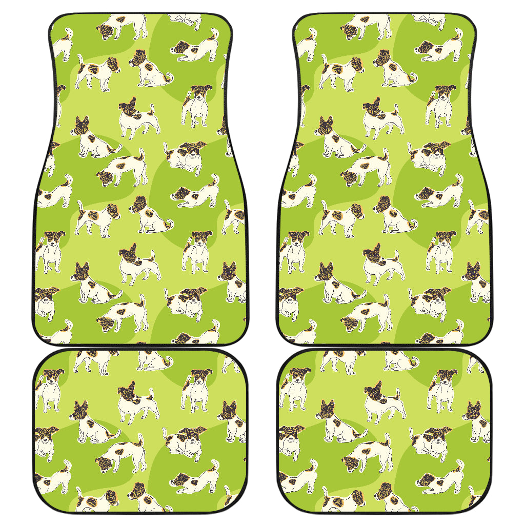 Jack Russel Pattern Print Design 01 Front and Back Car Mats