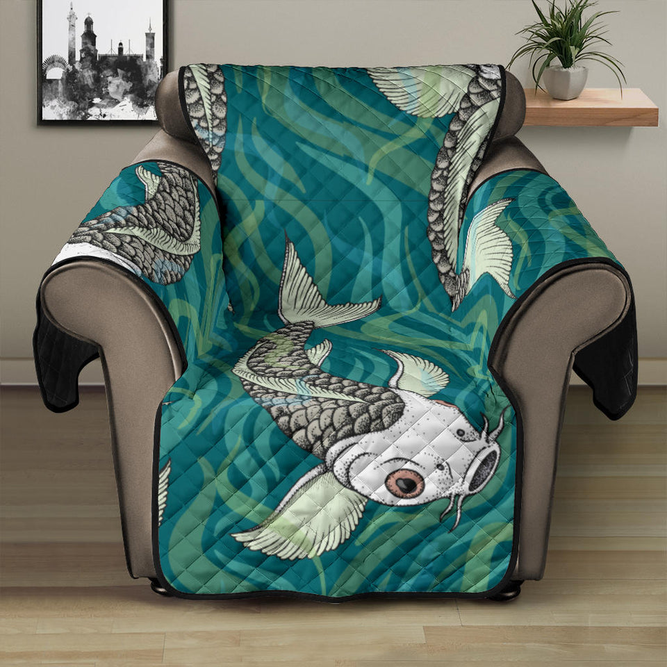 Koi Fish Carp Fish lotus pattern Recliner Cover Protector