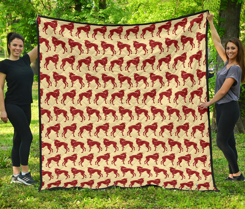 Greyhound Pattern Print Design 04 Premium Quilt