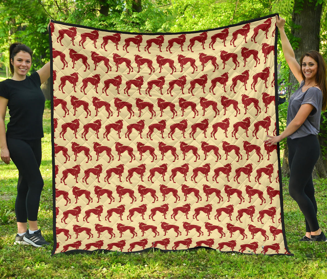 Greyhound Pattern Print Design 04 Premium Quilt