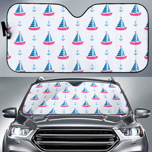 Sailboat Anchor Pattern Car Sun Shade
