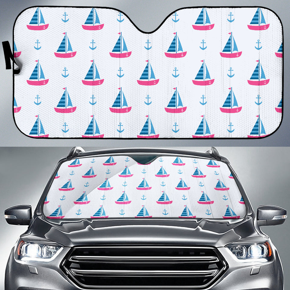 Sailboat Anchor Pattern Car Sun Shade