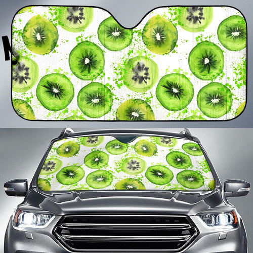 Watercolor Kiwi Pattern Car Sun Shade
