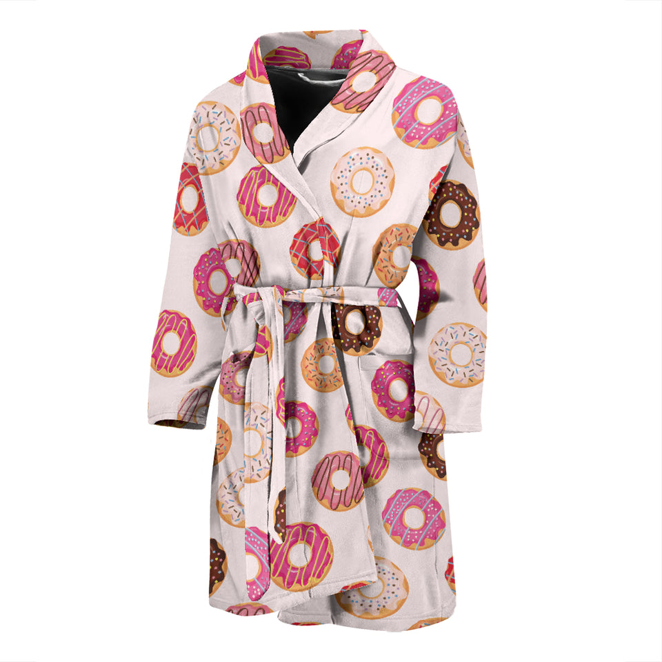 Colorful Donut Pattern Men'S Bathrobe
