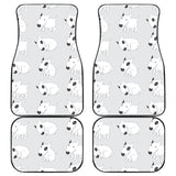 Bull Terrier Pattern Print Design 01 Front and Back Car Mats