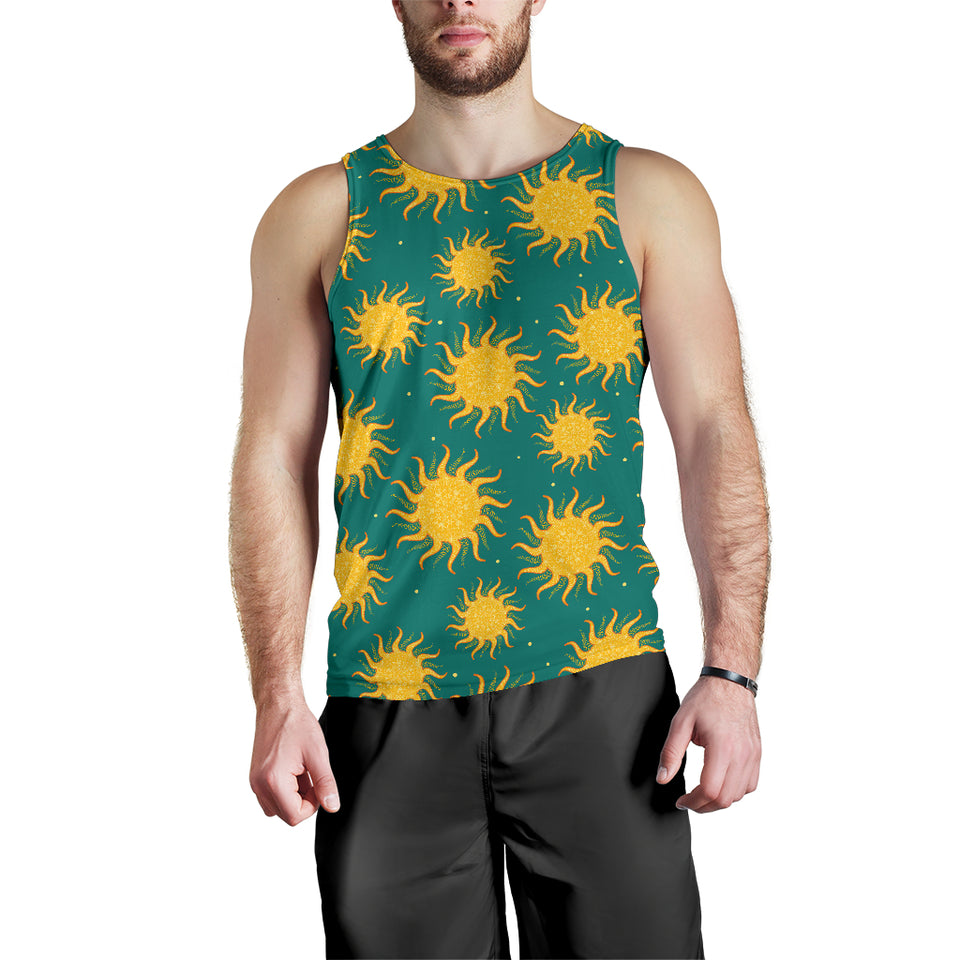 Sun green background Men Tank Top