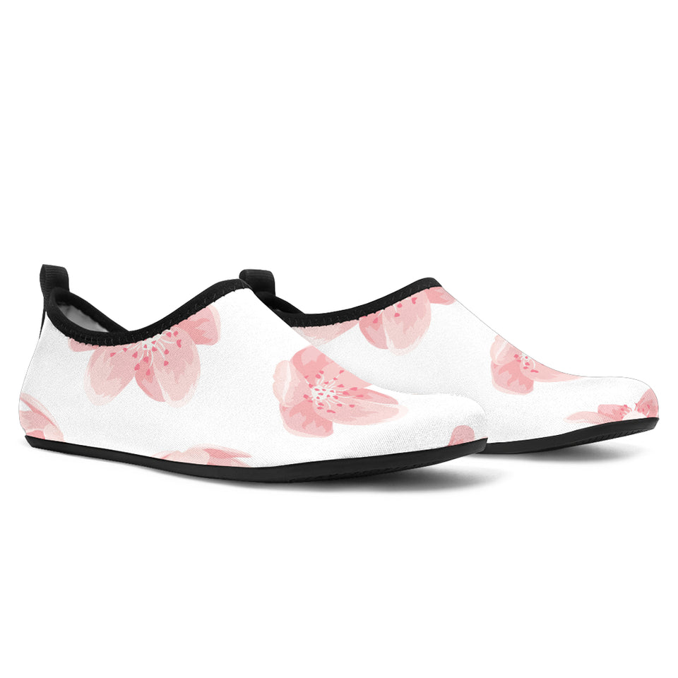 Pink Sakura Cherry Blossom Pattern Aqua Shoes