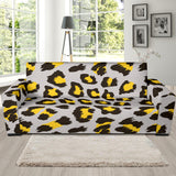 Gray Leopard Print Pattern Sofa Slipcover