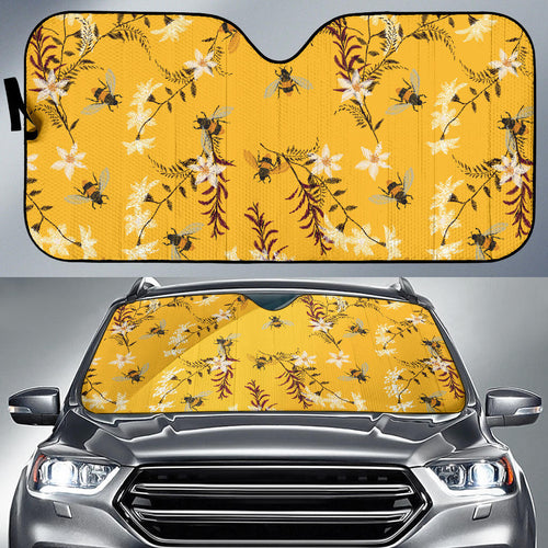 Bee Flower Pattern Car Sun Shade
