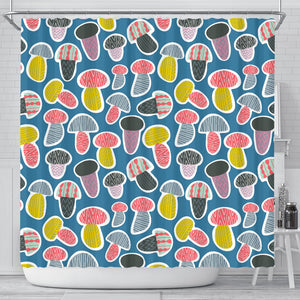 Colorful Mushroom Design Pattern Shower Curtain Fulfilled In US