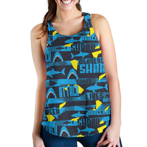 Shark dangerous Women Racerback Tank Top