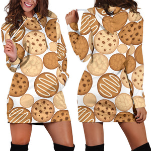 Various Cookie Pattern Women'S Hoodie Dress