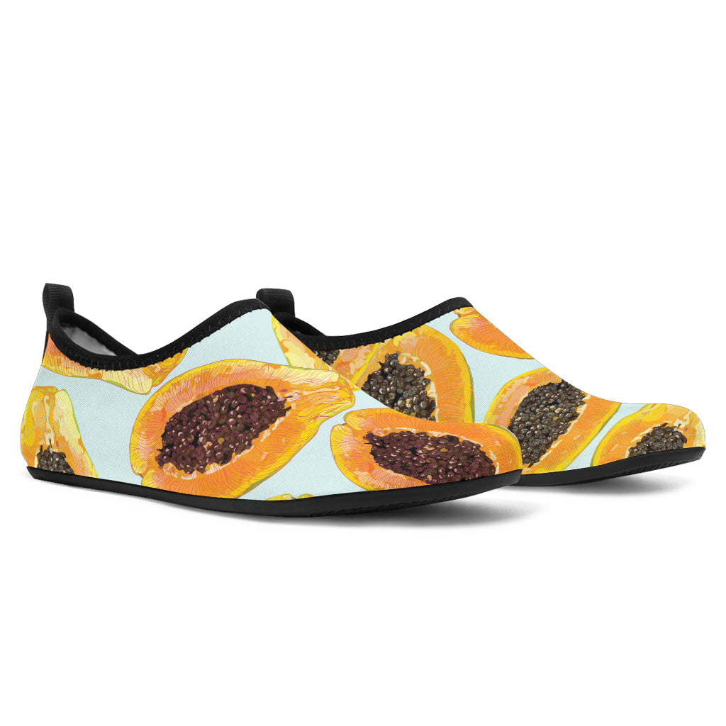 Watercolor Papaya Pattern Aqua Shoes