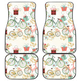Bicycle Pattern Print Design 05 Front and Back Car Mats