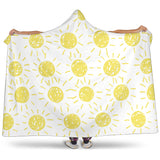 Hand Drawn Sun Pattern Hooded Blanket