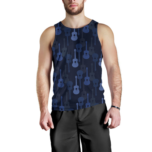 Blue Theme guitar pattern Men Tank Top