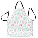 Clock Time Pattern Blackground Adjustable Apron