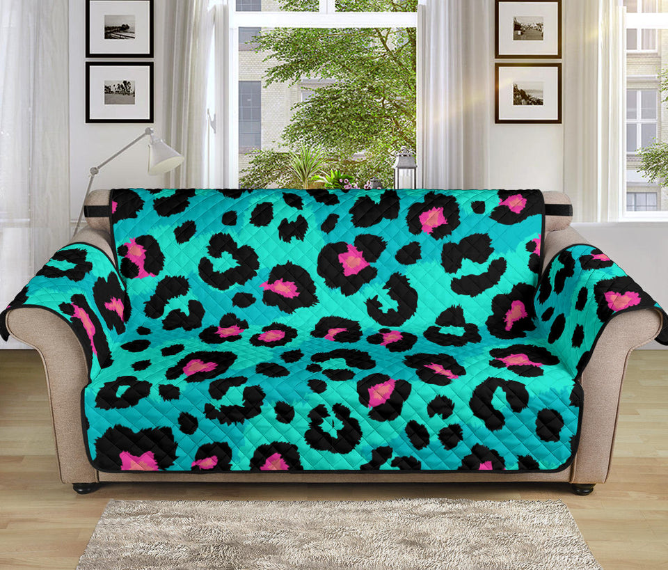 Green leopard skin print pattern Sofa Cover Protector