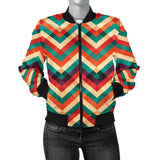 Zigzag  Chevron Colorful Pattern Women'S Bomber Jacket