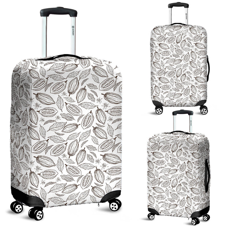 Cocoa Beans Leaves Pattern Luggage Covers