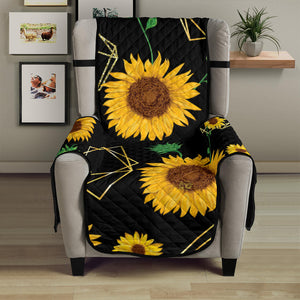 sunflower golden polygonal shapes Chair Cover Protector