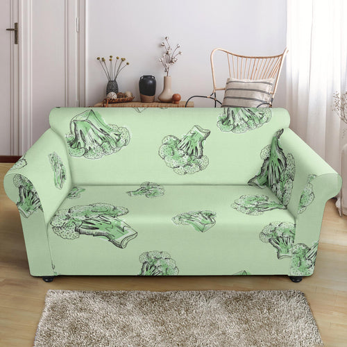 Broccoli Sketch Pattern Loveseat Couch Slipcover