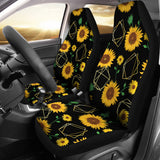 Sunflower Golden Polygonal Shapes  Universal Fit Car Seat Covers