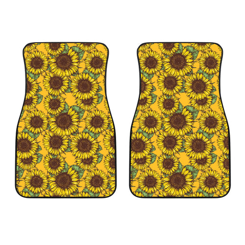 Sunflower Pattern Front Car Mats
