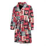 British Pattern Print Design 05 Men's Bathrobe
