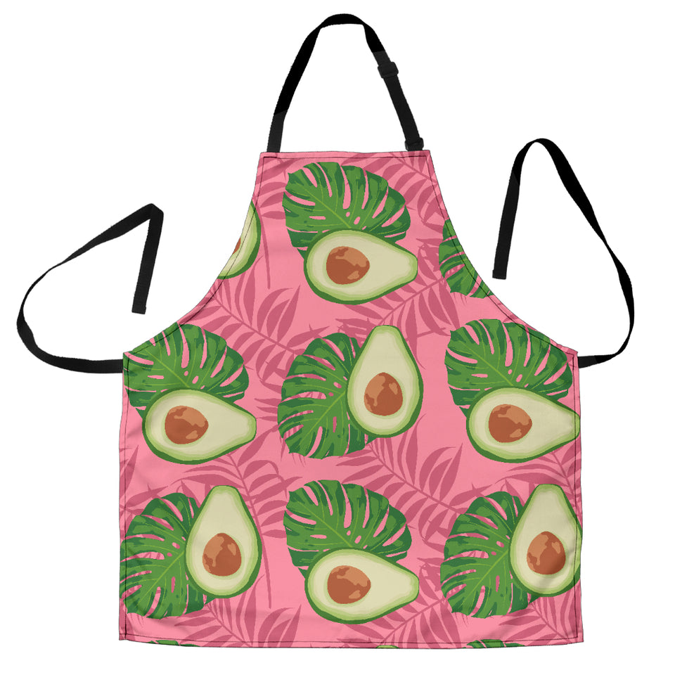 Avocado Slices Leaves Pink Back Ground Adjustable Apron