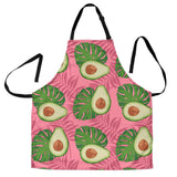 Avocado Slices Leaves Pink Back Ground Adjustable Apron