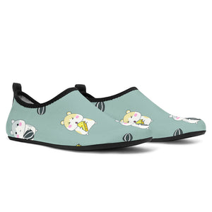 Cute Hamster Cheese Pattern Aqua Shoes