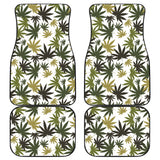 Canabis Marijuana Weed Pattern Print Design 05 Front and Back Car Mats