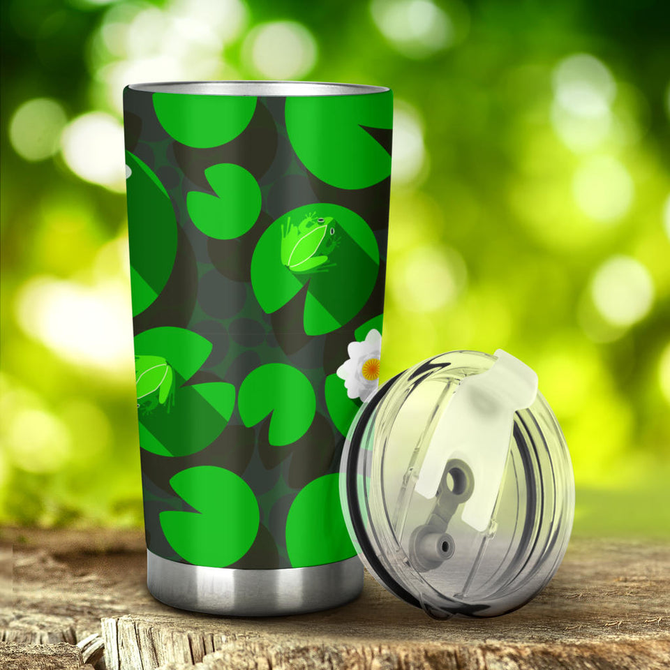 Frog Waterlily Pattern Tumbler