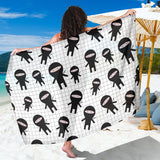 Ninja Pattern Plaid Background Sarong