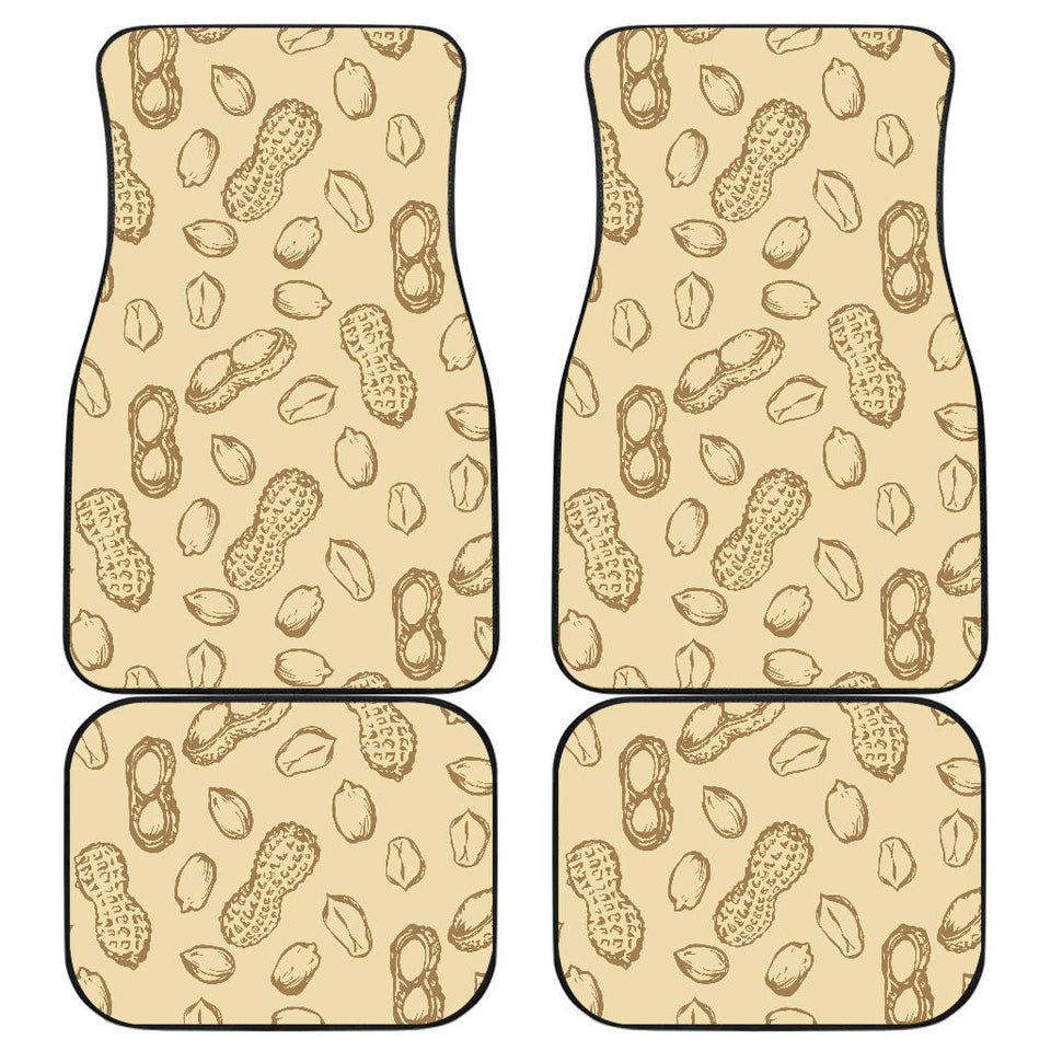Hand Drawn Peanuts Pattern Front And Back Car Mats