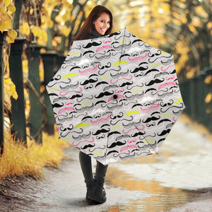 Mustache Beard Pattern Print Design 02 Umbrella