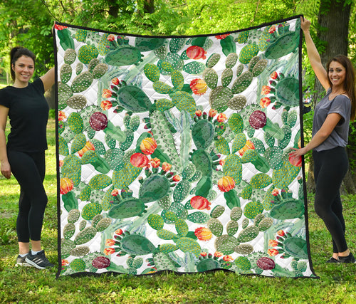 Cactus Design Pattern Copy Premium Quilt