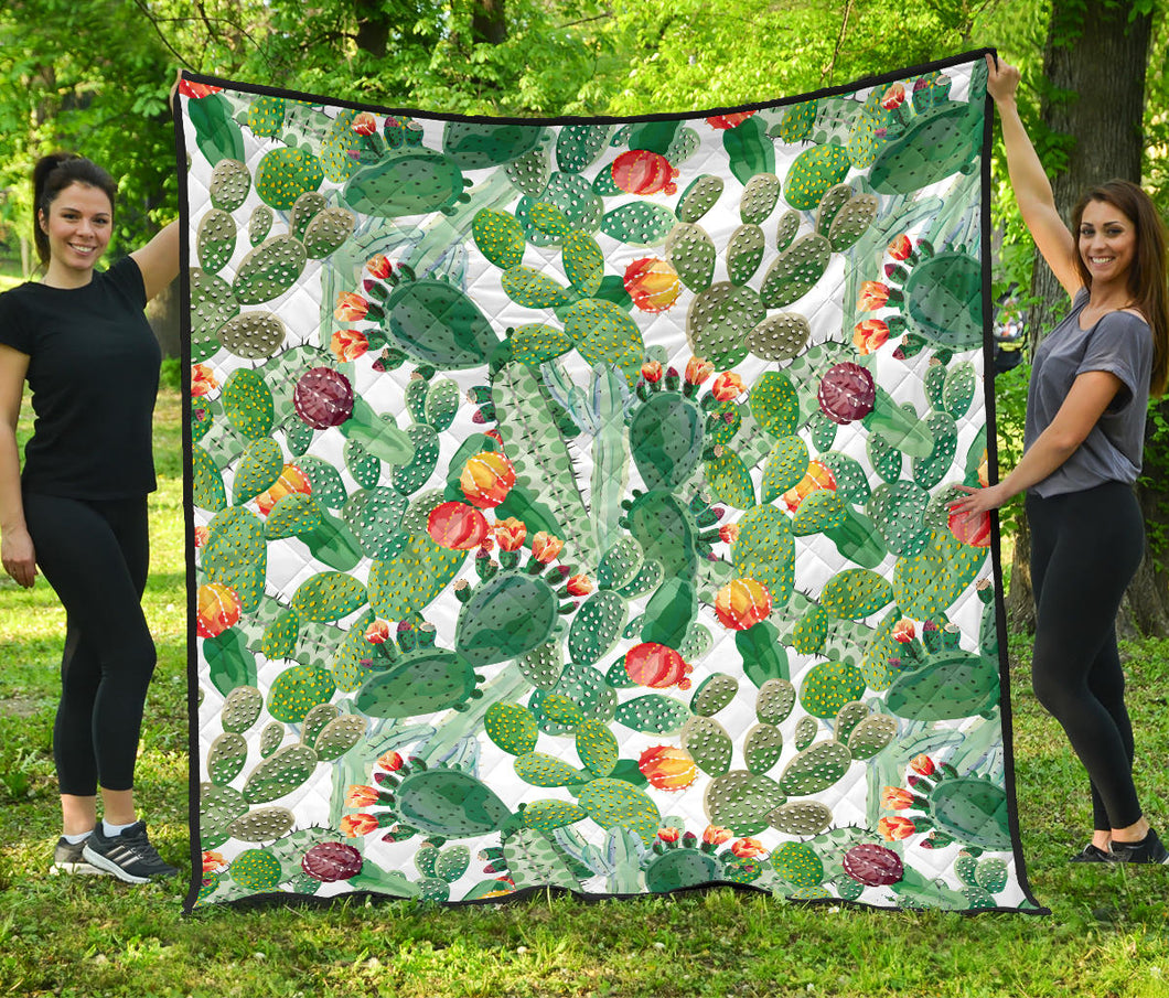 Cactus Design Pattern Copy Premium Quilt