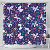 Colorful Butterfly Flower Pattern.Eps Shower Curtain Fulfilled In US