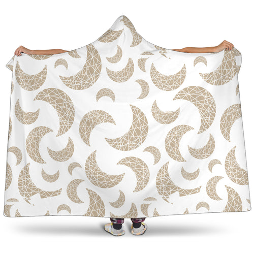 Cool Gold Moon Abstract Pattern Hooded Blanket