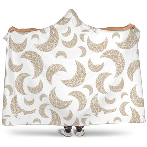 Cool Gold Moon Abstract Pattern Hooded Blanket